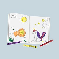 Coloring book, cute stationery illustration