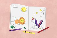 Coloring book, cute stationery illustration