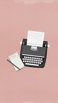 Retro typewriter aesthetic illustration 