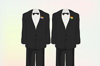 LGBTQ wedding suit, formal attire illustration