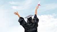 Happy graduate woman HD wallpaper