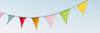 Colorful bunting background, blue sky image