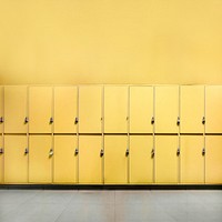 Yellow school lockers background