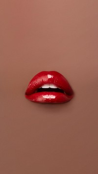 Woman's red lips iPhone wallpaper