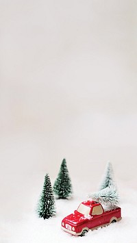 Christmas trees border iPhone wallpaper