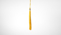 Yellow tassel background, graduation cap image