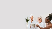 Diverse spa women background, wellness  image border