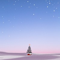 Snowing blue sky background, Christmas tree border