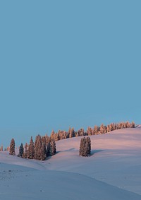 Snow mountain background, winter border