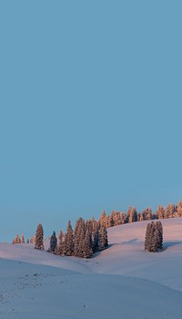 Snow mountain iPhone wallpaper, winter border