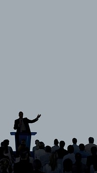 Business conference silhouette border iPhone wallpaper