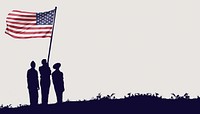 Soldiers silhouette border background, American flag image