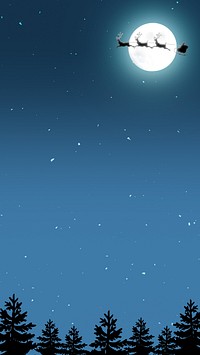 Santa sleigh border iPhone wallpaper, Christmas night sky