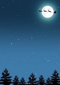 Santa sleigh border background, Christmas night sky