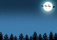 Santa sleigh border background, Christmas night sky