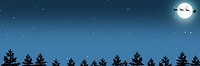 Santa sleigh border background, Christmas night sky