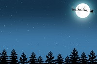 Santa sleigh border background, Christmas night sky