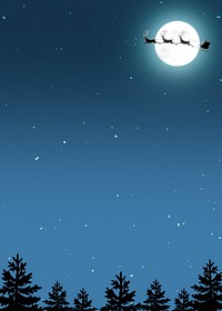 Santa sleigh border background, Christmas night sky