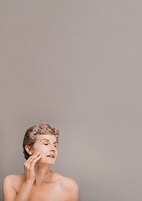 Healthy senior woman background, beauty image