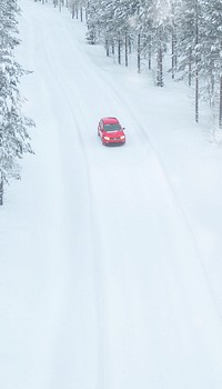 Winter road track iPhone wallpaper