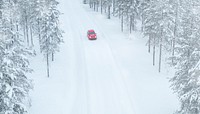 Winter road track background