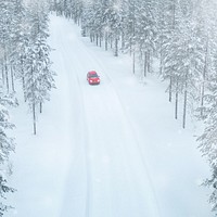 Winter road track background