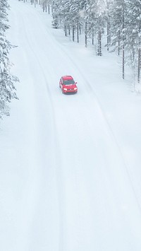 Winter road track iPhone wallpaper