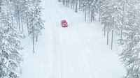 Winter road track HD wallpaper