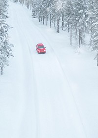 Winter road track background