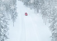 Winter road track background