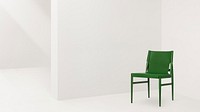 Green chair background, modern interior border