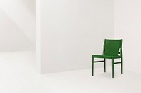 Green chair background, modern interior border