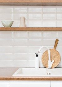 Kitchen sink background, aesthetic interior