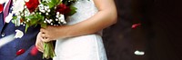 Wedding flower background, bride holding bouquet