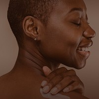 Black woman's skin background, beauty close up image