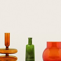 Abstract vases border background