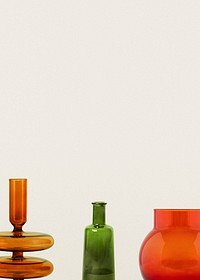 Abstract vases border background