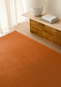 Orange room carpet background, home interior design