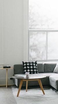 Cozy living room iPhone wallpaper, aesthetic interior