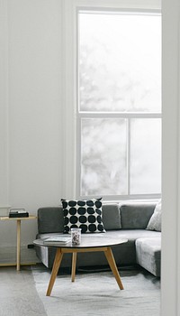 Cozy living room iPhone wallpaper, aesthetic interior