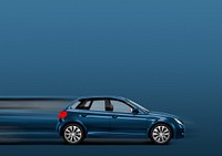 Blue hatchback car background