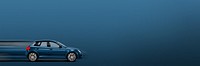 Blue hatchback car blog banner