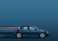 Blue hatchback car background