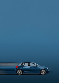 Blue hatchback car background