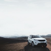 White SUV car background, outdoors travel