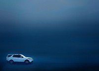 White SUV car background, blue gradient image