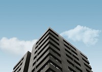 Aesthetic architecture background, building & blue sky image