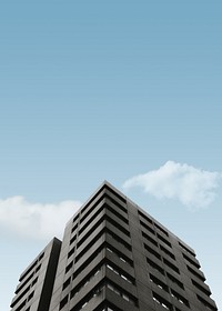 Aesthetic architecture background, building & blue sky image