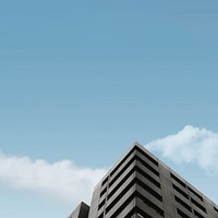 Aesthetic architecture background, building & blue sky image