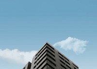 Aesthetic architecture background, building & blue sky image